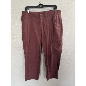 Duluth Trading Co Pants Womens 16 Red Dry On The Fly Cargo Capri Stretch Hiking